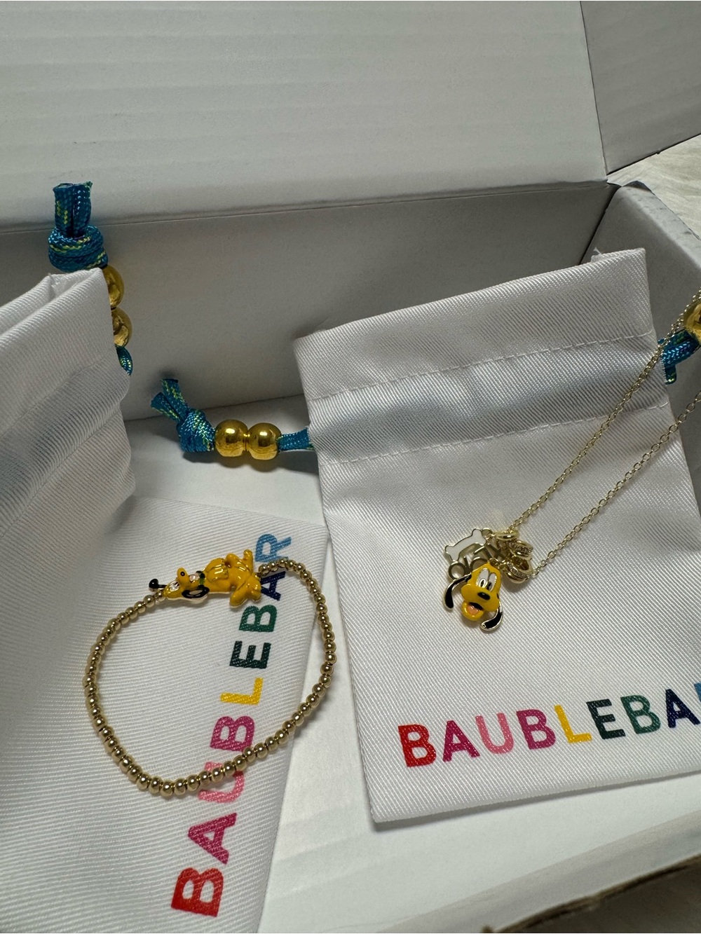 Bauble Bar Disney Pluto Pisa Bracelet and Necklace Bundle Set of Two NWT